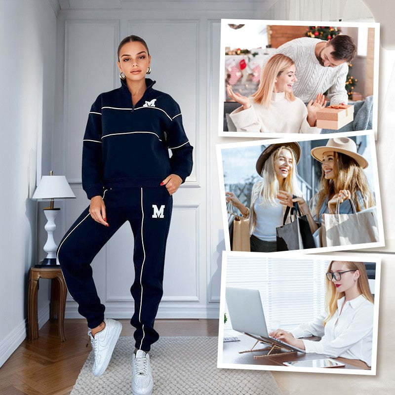 Sophia – Women's 2 Piece Lounge Hoodie Pullover Sweatsuit Set
