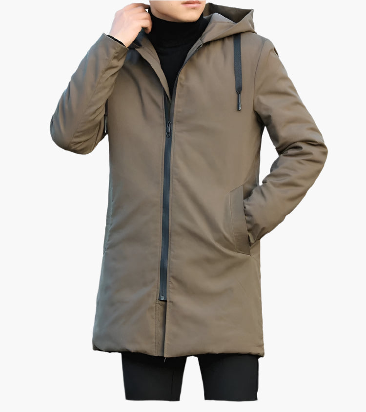 Men's Sporty Winter Padded Waterproof Hooded Jacket – Windproof Casual Outerwear