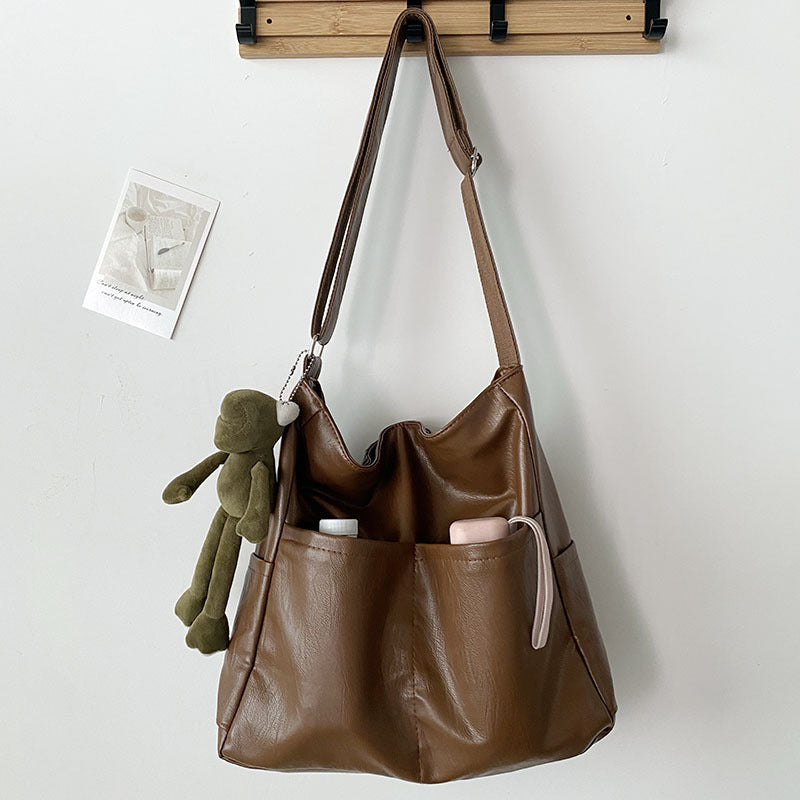 Imogen – Large Capacity Soft Vegan Leather Bucket Bag