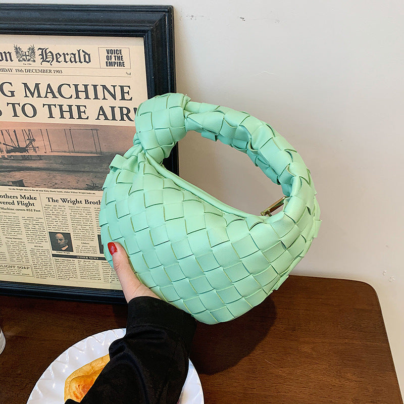 Angela – Woven Small Round Bag in Solid Colors