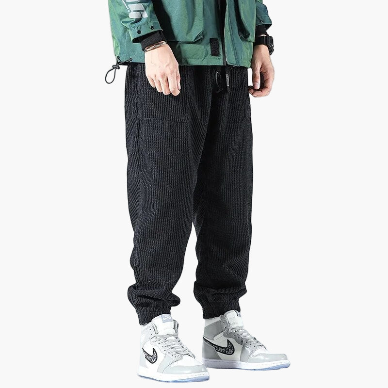 Men's Relaxed Fit Corduroy Sweatpants Casual Streetwear