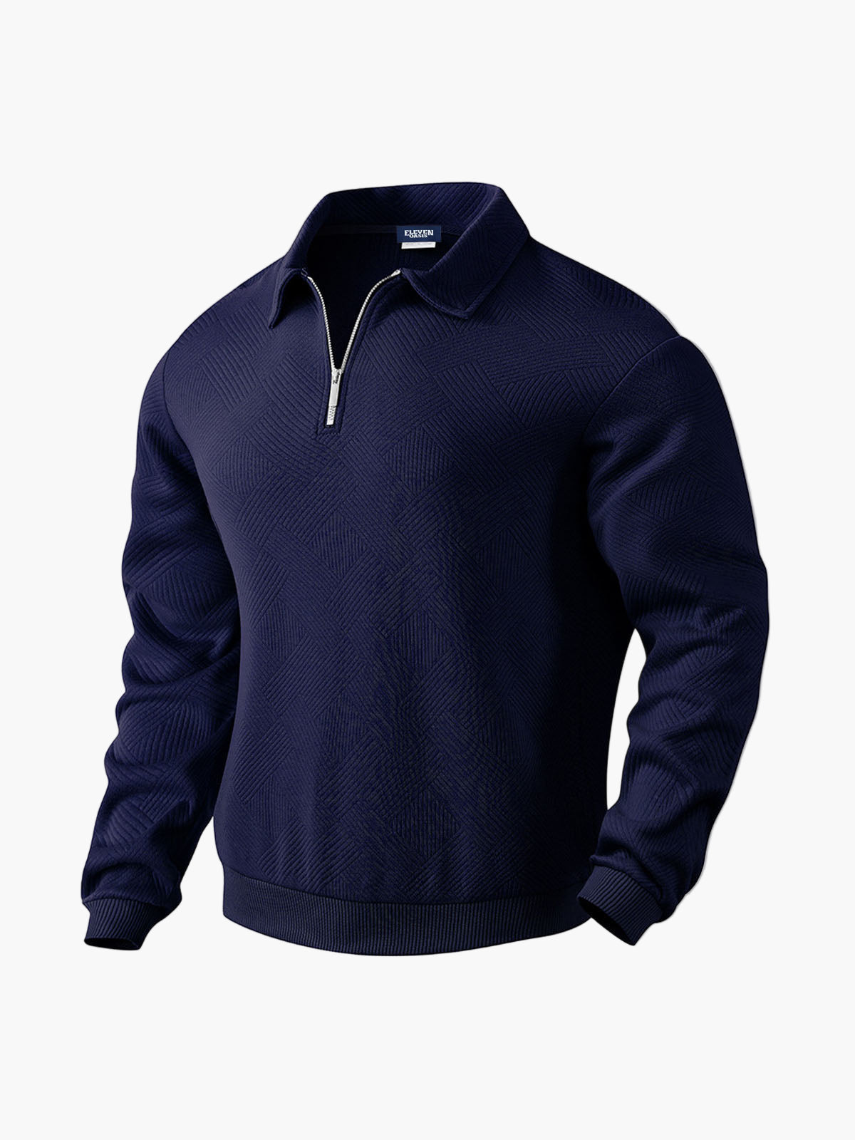 Men's Smart-Casual Textured Half-Zip Pullover Sweatshirt