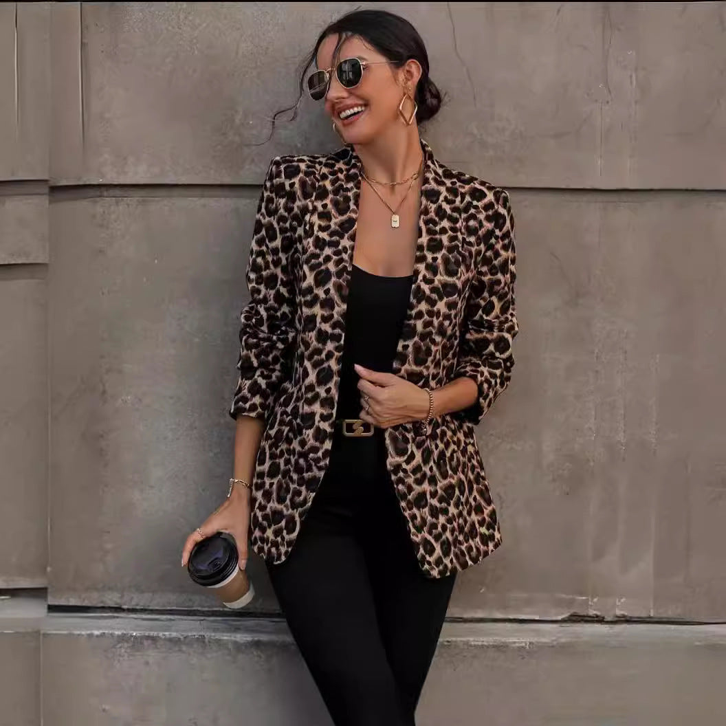 Rebecca – Leopard Print Suit Coat Top