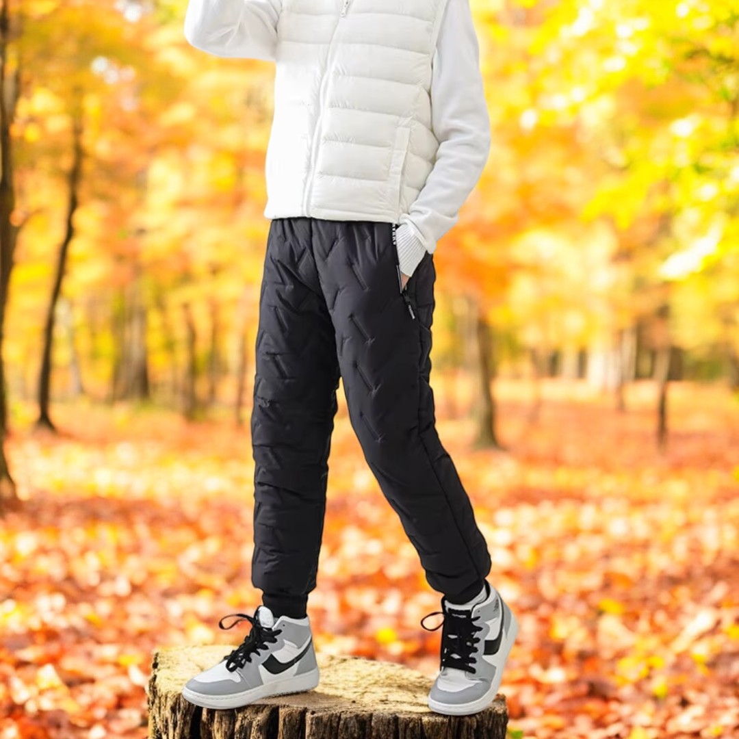 Children's Outdoor Winter Pants Fleece-Lined Waterproof Windproof Snow Trousers