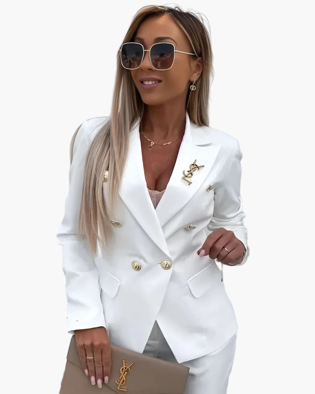 Women's Double-Breasted Business Suit – Tailored Fit, Elegant Office & Formal Wear