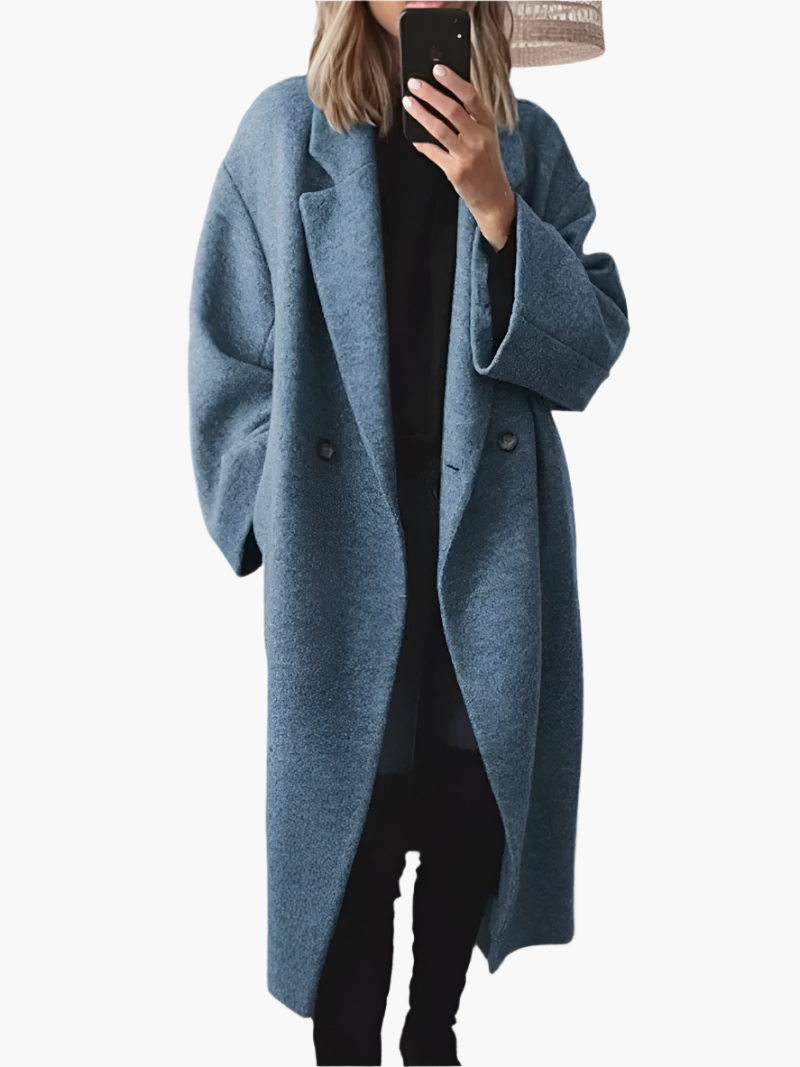 Women's Classic Long Winter Overcoat – Elegant Autumn & Winter Outerwear
