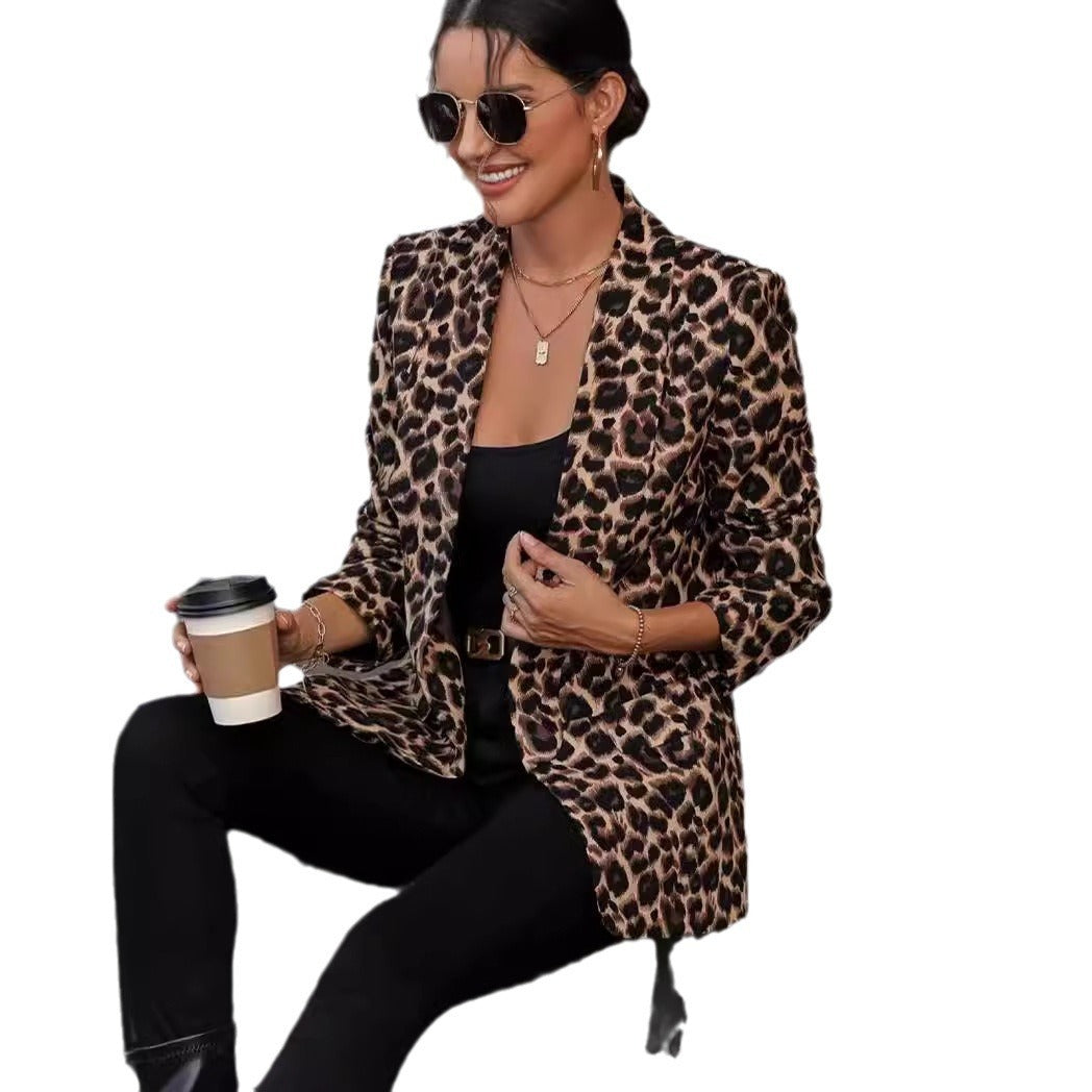Rebecca – Leopard Print Suit Coat Top