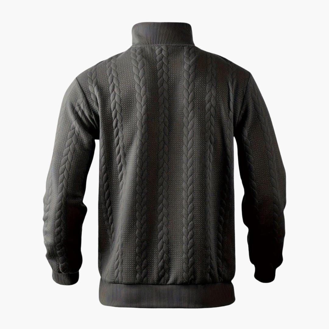 Men's Half-Zip Cable Knit Sweater – Classic Warm Pullover for Everyday Style
