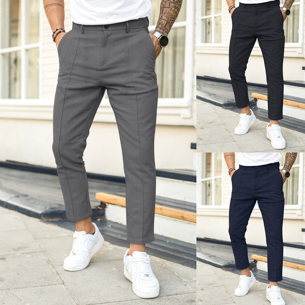 Bobby – Men's Casual Suit Pants with Double Fold Line
