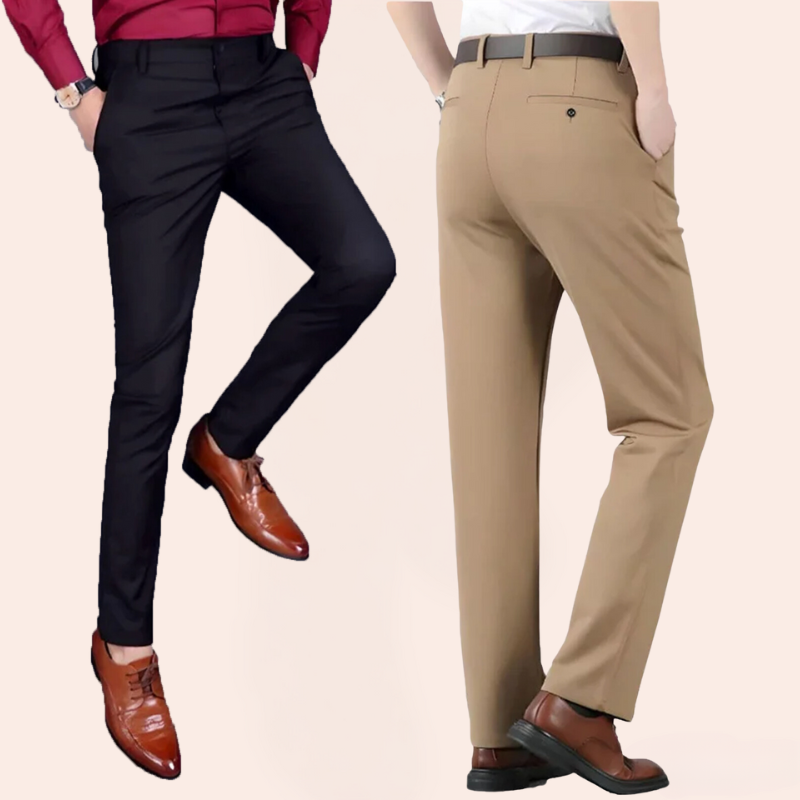 Men's Slim Fit Stretch Business Casual Trousers
