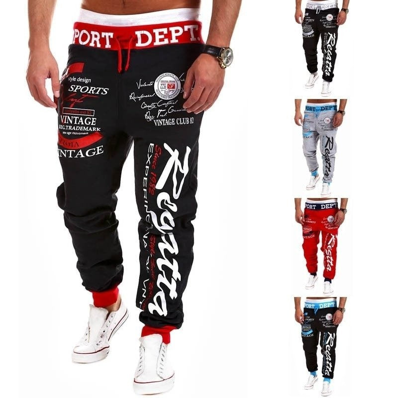 Katie – Sporty Letter Print Skinny Harem Pants