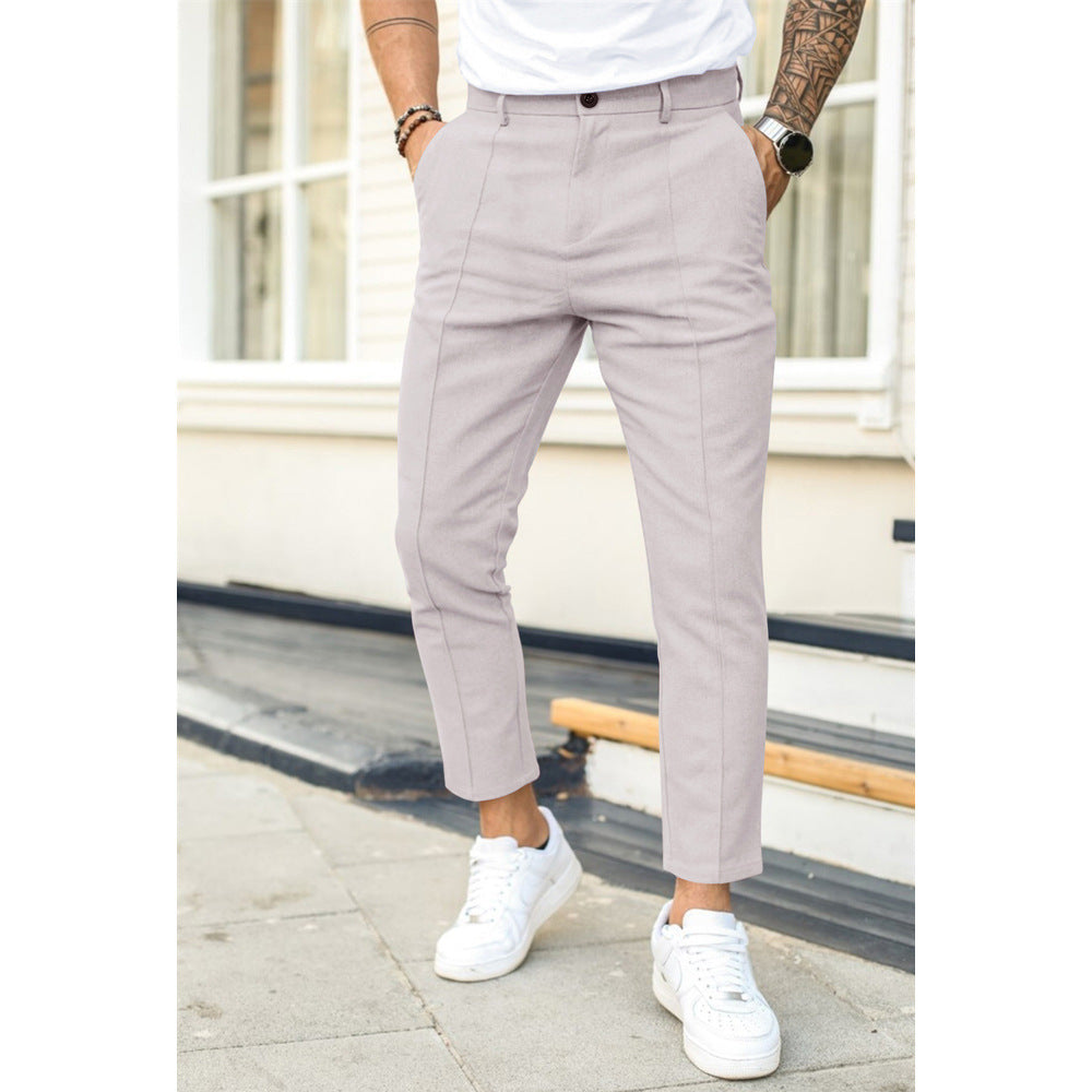 Bobby – Men's Casual Suit Pants with Double Fold Line