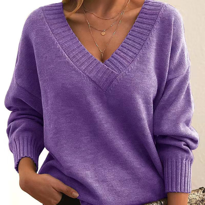 Melanie – Loose V-neck Casual Sweater