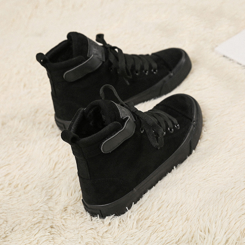 Pamela – High-Top Canvas Sports Shoes in All Black