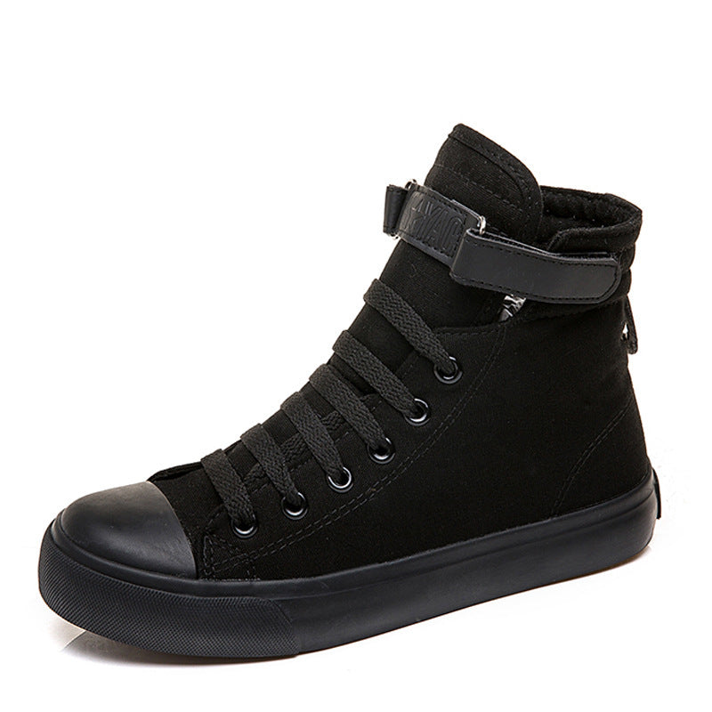Pamela – High-Top Canvas Sports Shoes in All Black