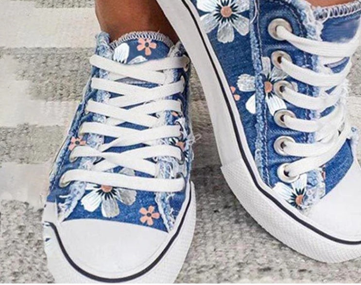 Ann – Korean Denim Canvas Shoes