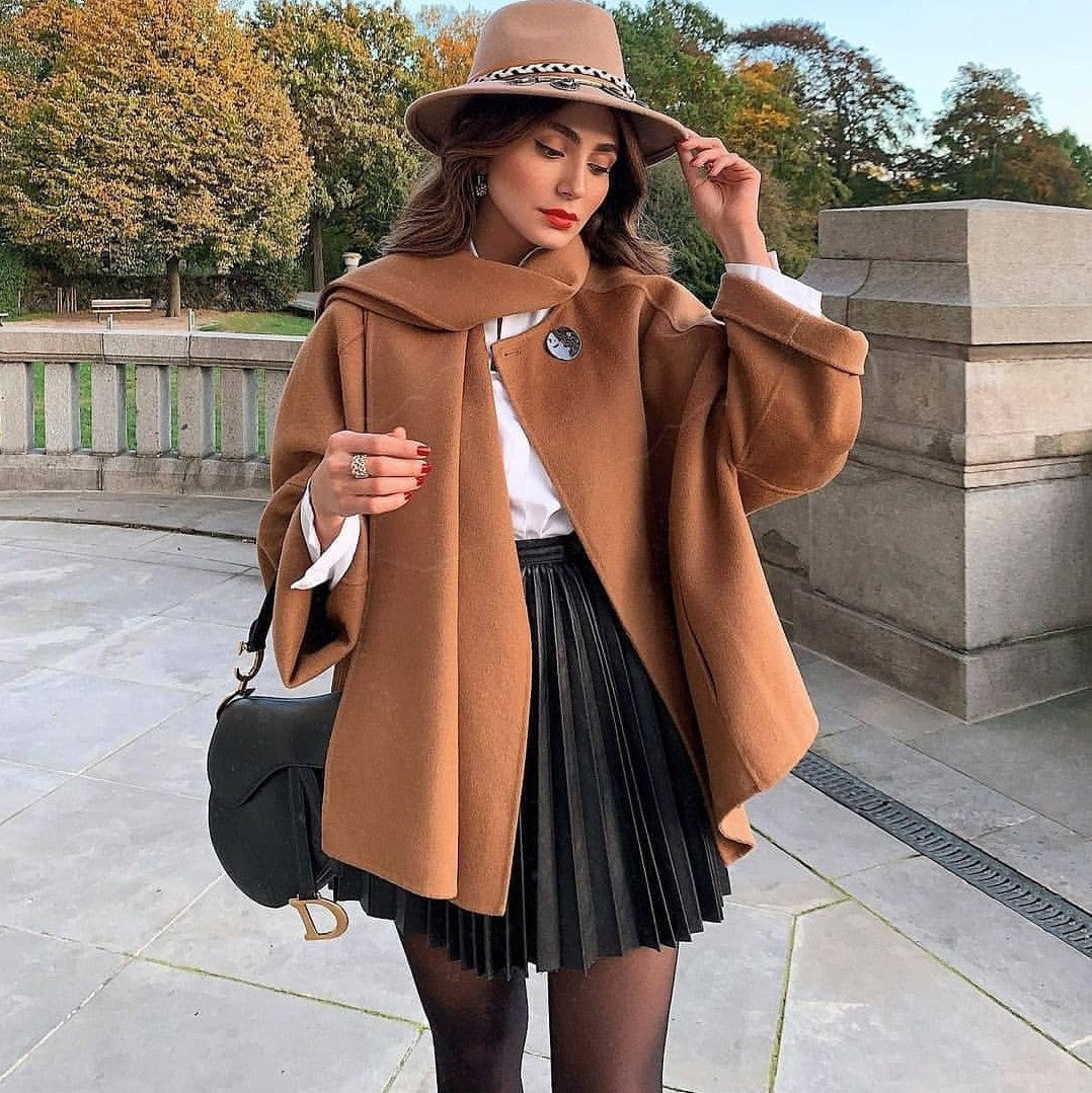 Lauren – Draped Pleated Winter Mini Skirt