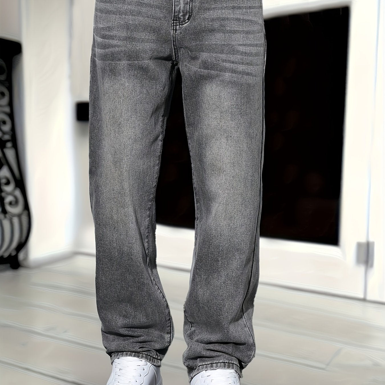 Men's Relaxed Fit Straight Leg Jeans for Everyday Casual Style