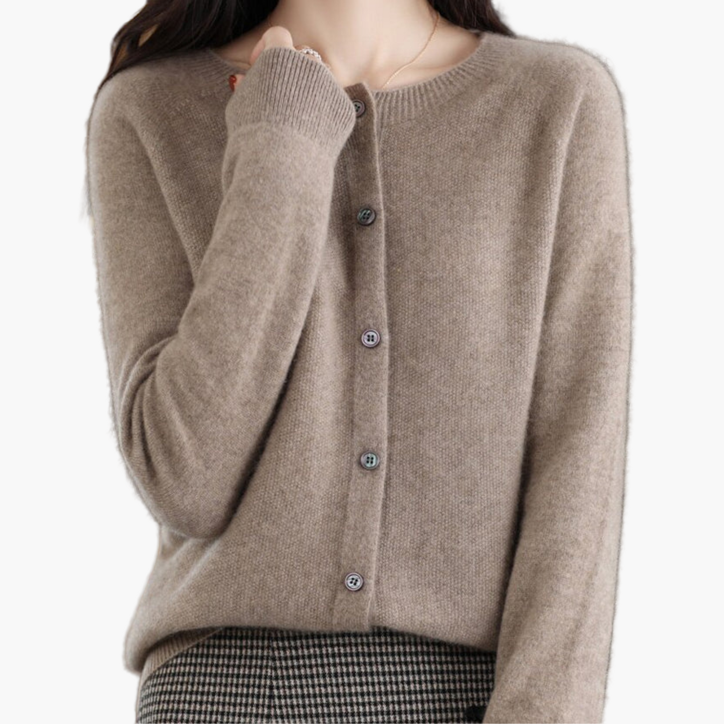 Women's Classic Button-Up O-Neck Cardigan Sweater – Versatile Everyday Style