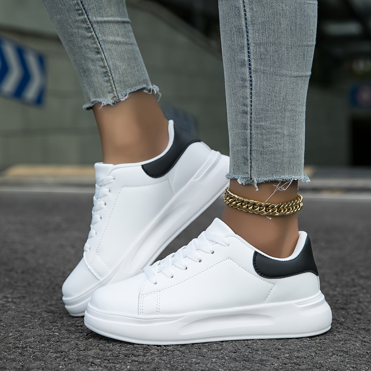 Sara – Clean White Vegan Leather Sneakers
