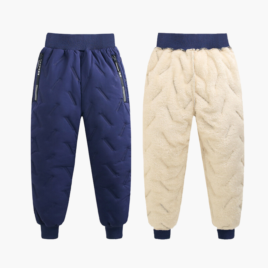 Children's Outdoor Winter Pants Fleece-Lined Waterproof Windproof Snow Trousers