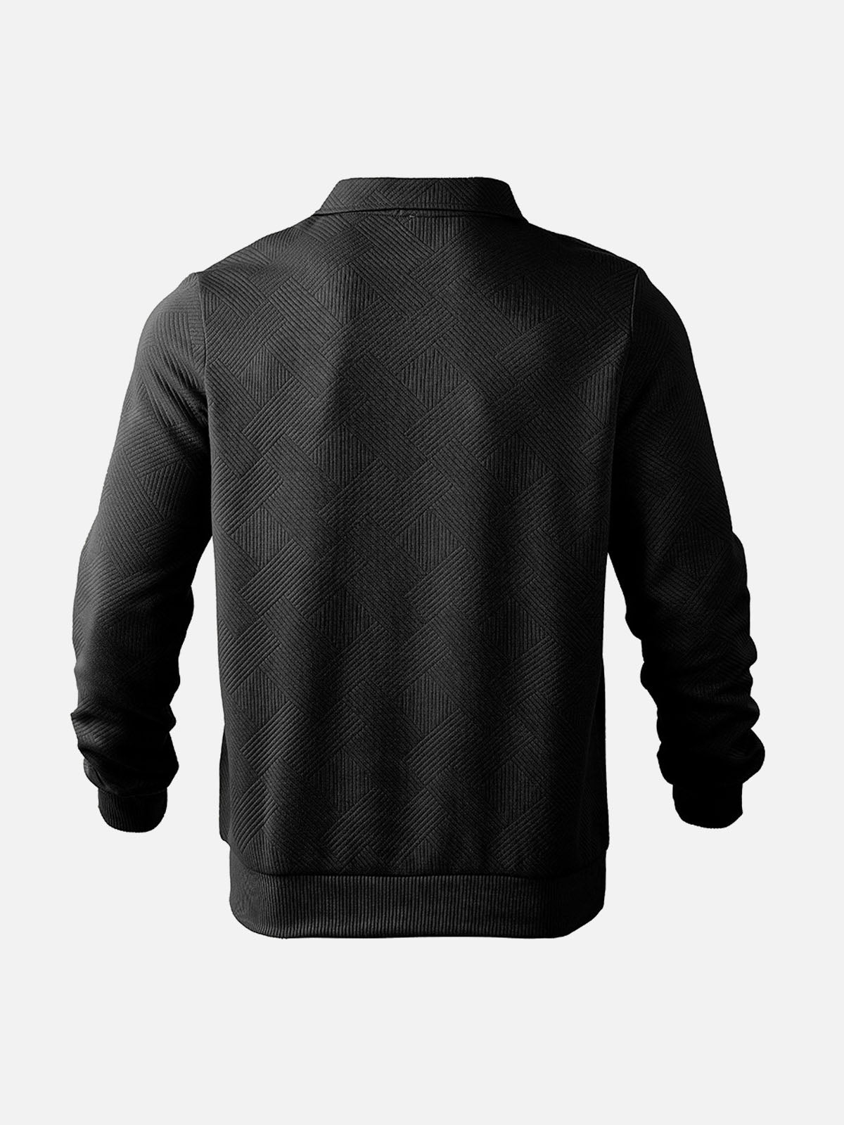 Men's Smart-Casual Textured Half-Zip Pullover Sweatshirt