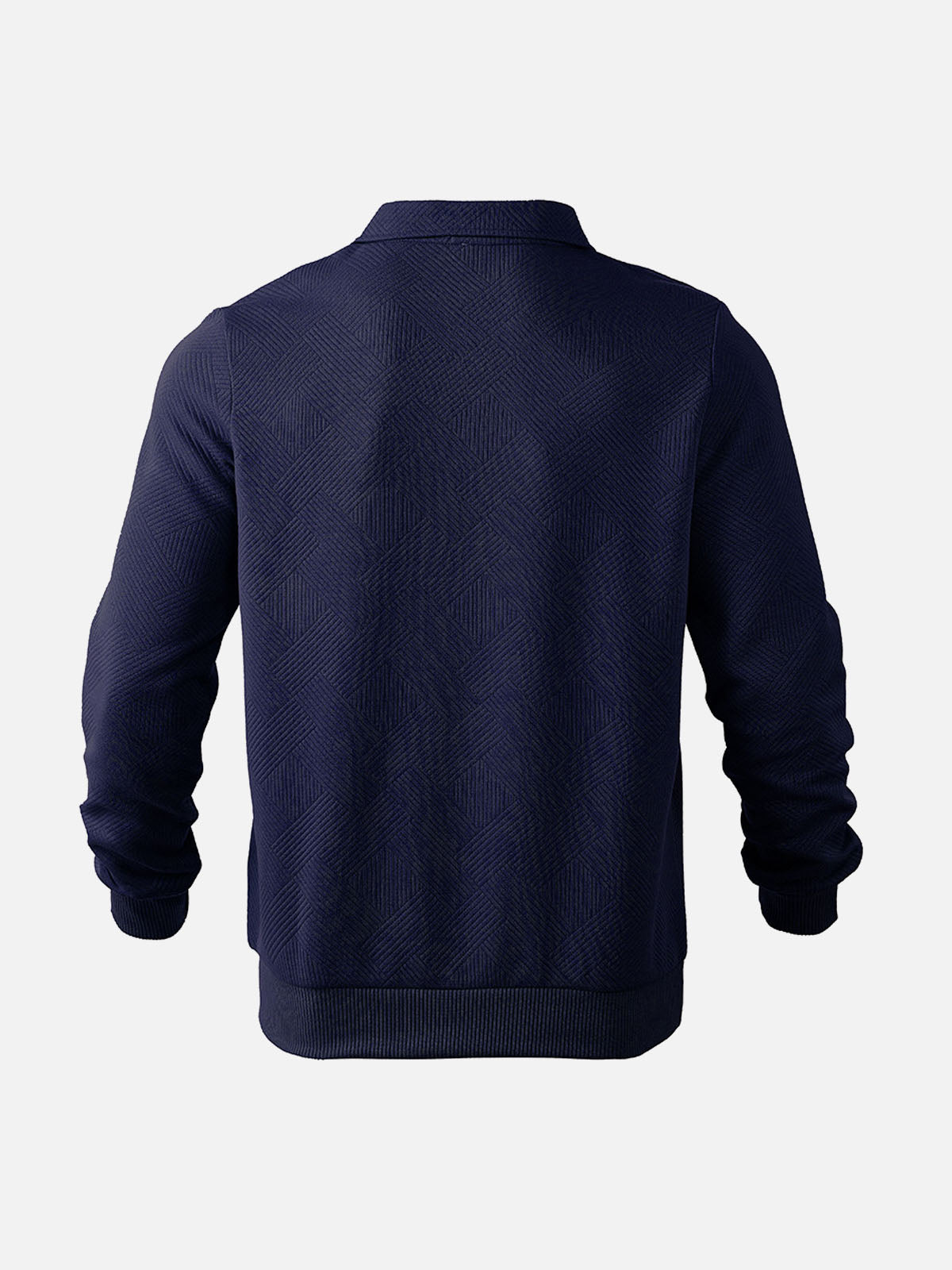 Men's Smart-Casual Textured Half-Zip Pullover Sweatshirt