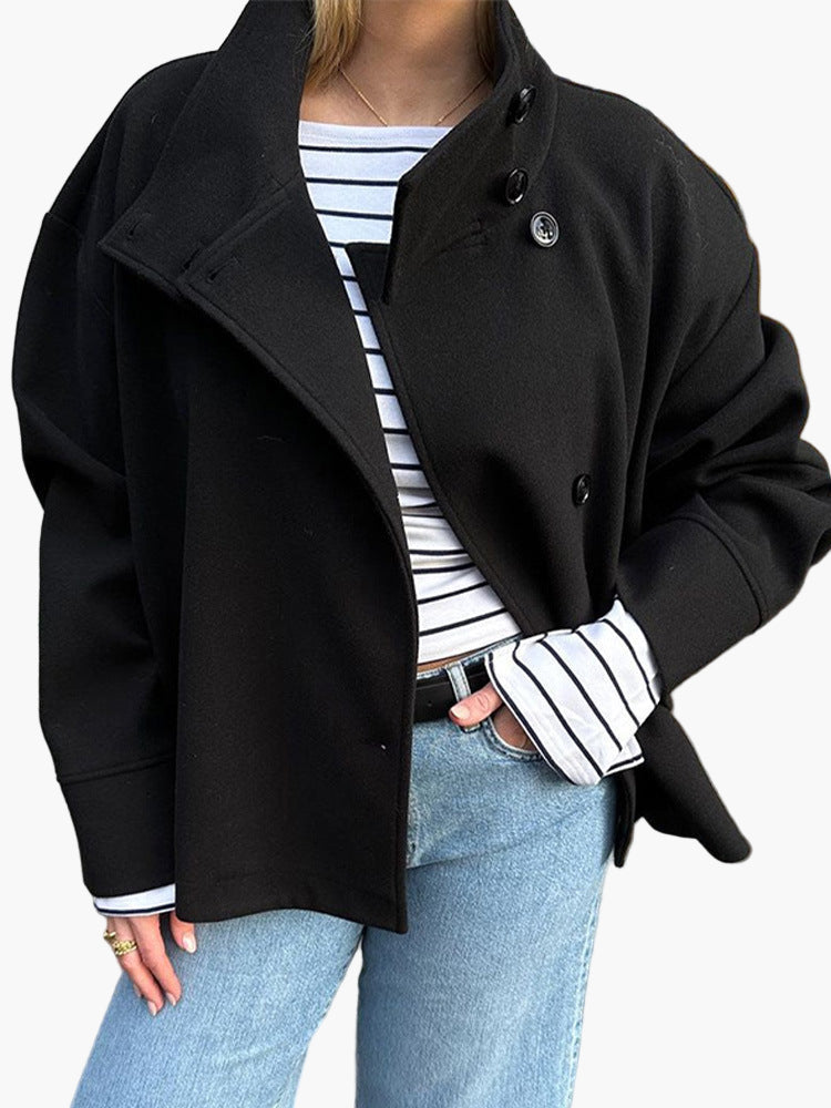Women's Double-Breasted Short Jacket – Elegant Modern Style for Everyday Wear
