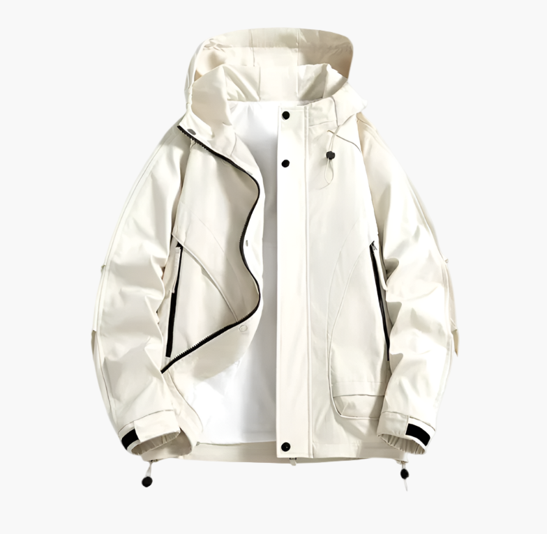 Men's Outdoor Waterproof Windbreaker Jacket Hooded Lightweight Shell