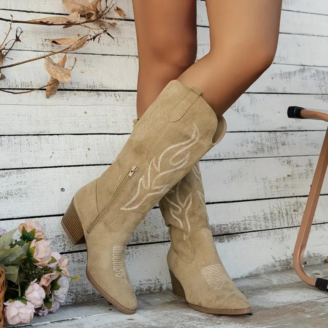 Women's Knee-High Western Cowboy Boots Fashion Classic Style