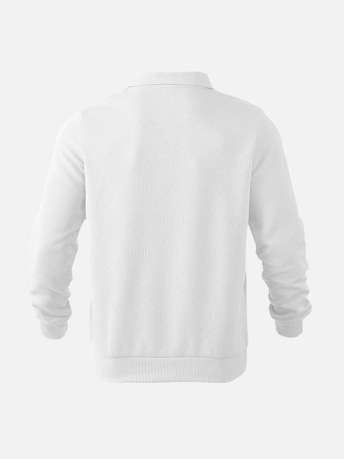 Men's Smart-Casual Textured Half-Zip Pullover Sweatshirt