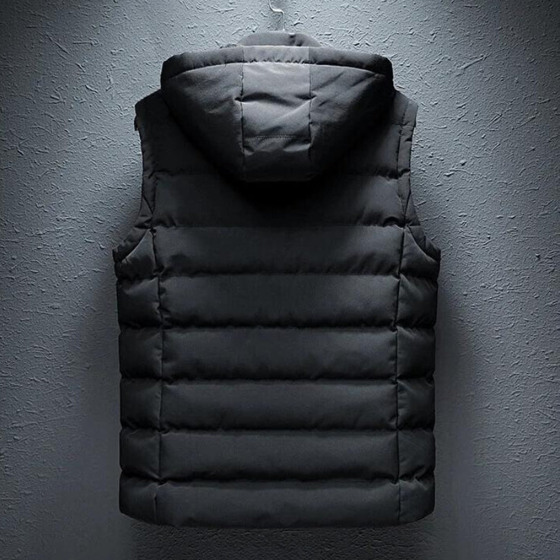 Men's Thermal Puffer Vest with Hood – Modern Outdoor Casual Style