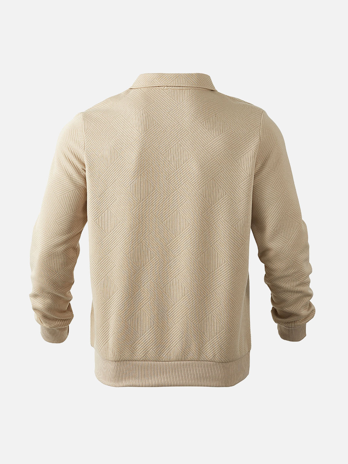Men's Smart-Casual Textured Half-Zip Pullover Sweatshirt