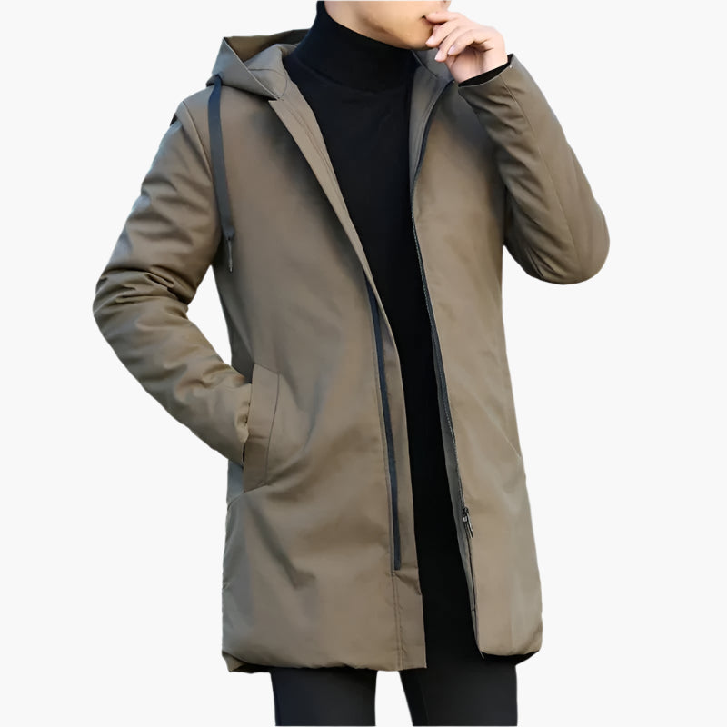 Men's Sporty Winter Padded Waterproof Hooded Jacket – Windproof Casual Outerwear
