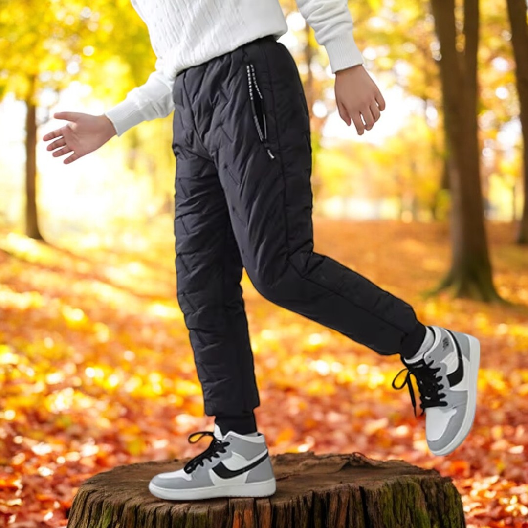 Children's Outdoor Winter Pants Fleece-Lined Waterproof Windproof Snow Trousers
