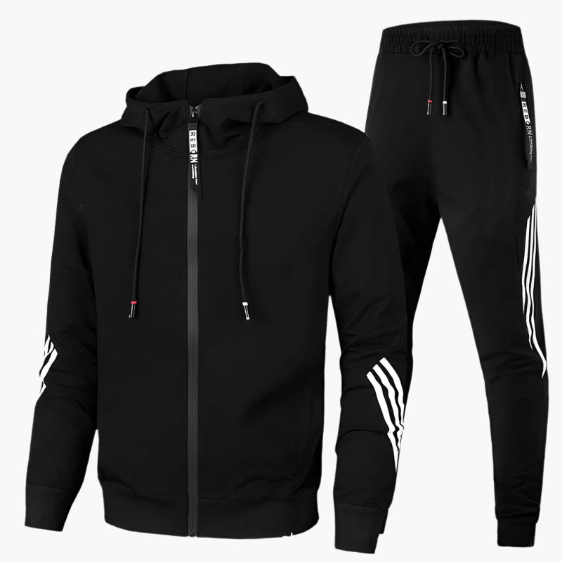 Men's Athletic Two-Piece Tracksuit Set – Casual Sportswear with Hoodie and Joggers