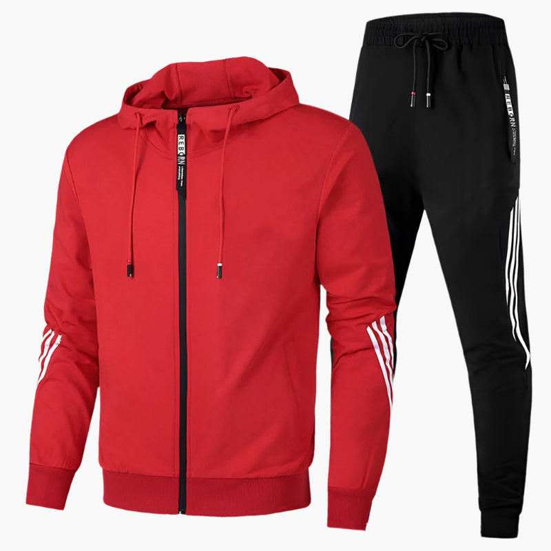 Men's Athletic Two-Piece Tracksuit Set – Casual Sportswear with Hoodie and Joggers