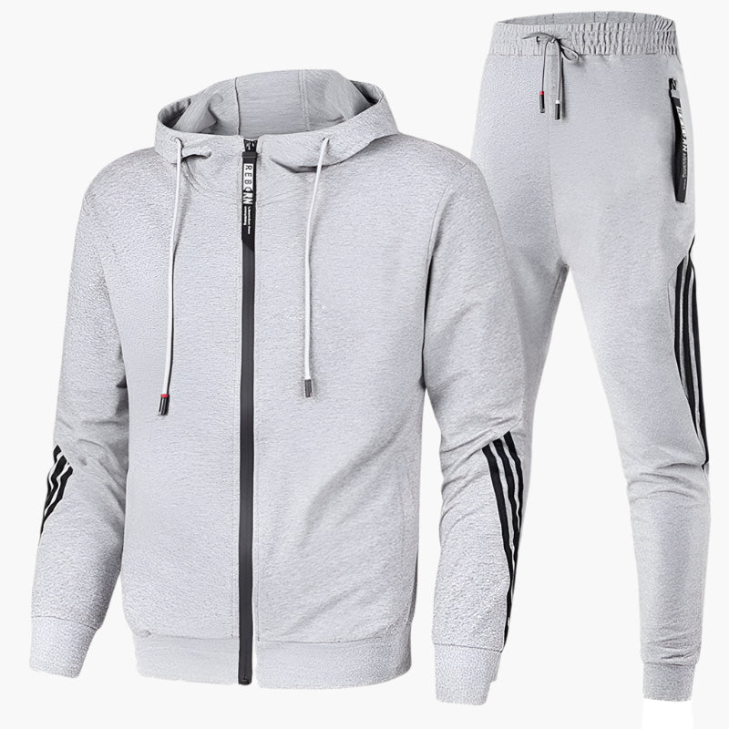 Men's Athletic Two-Piece Tracksuit Set – Casual Sportswear with Hoodie and Joggers
