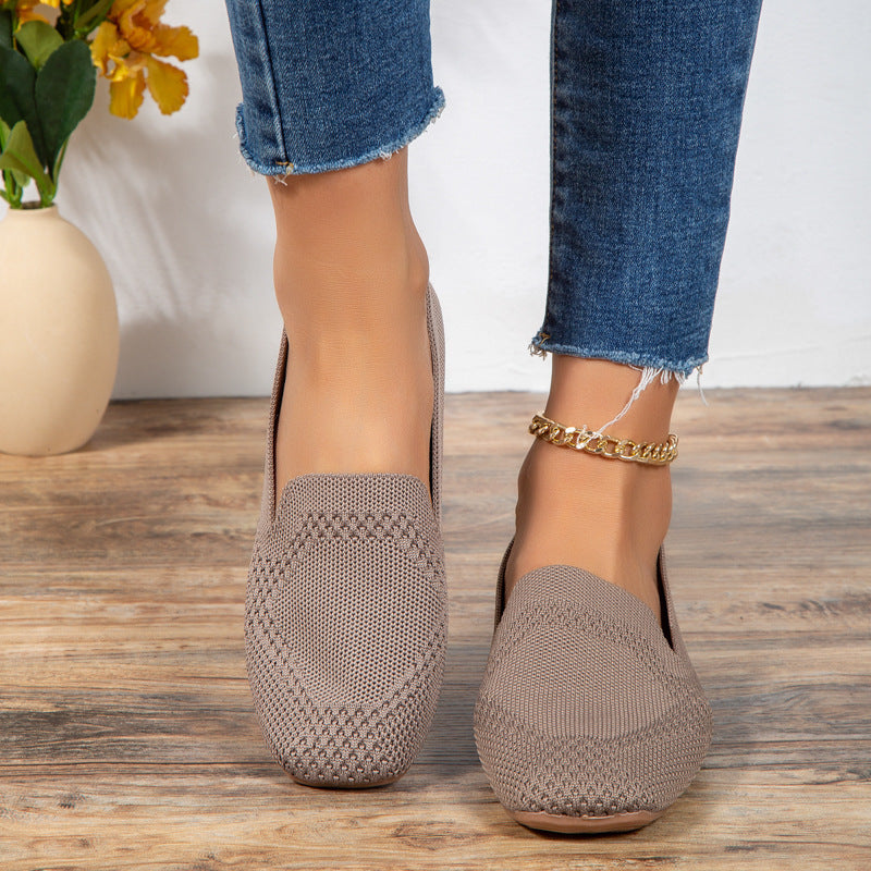 Christine – Square Toe Flat Bottom Casual Shoes