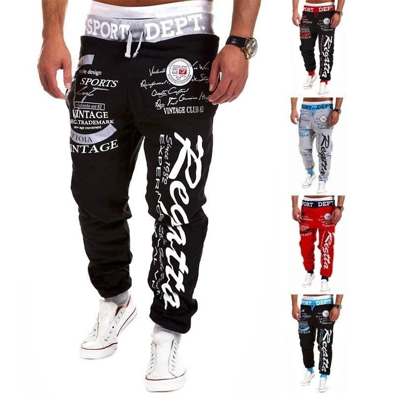 Katie – Sporty Letter Print Skinny Harem Pants