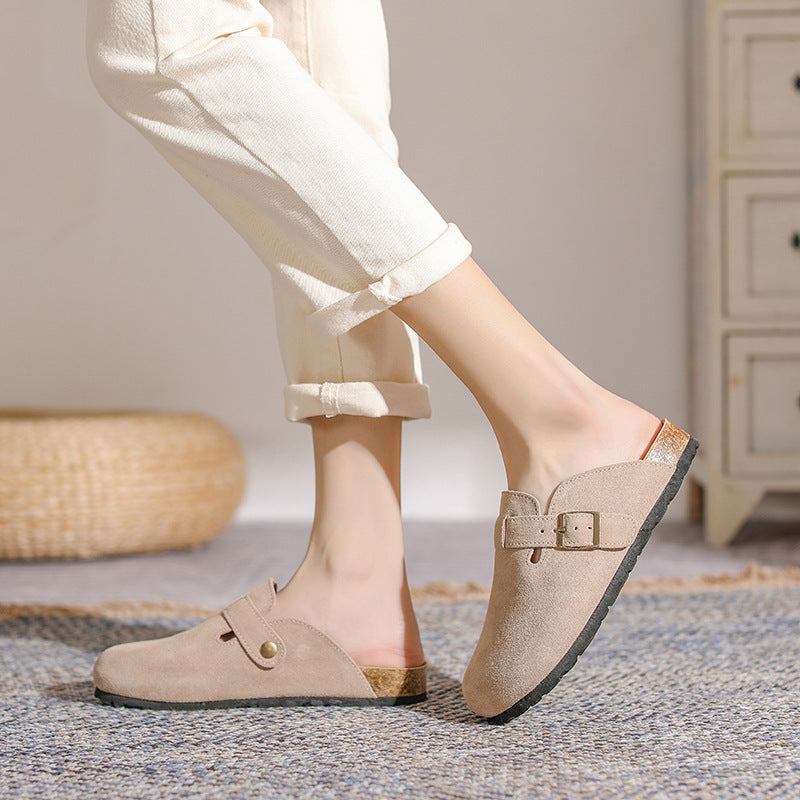 Danielle – French Retro Closed Toe Half Slippers