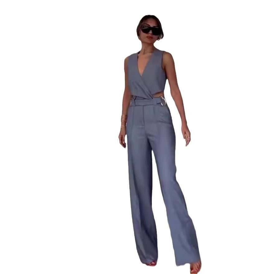 Anna – Stylish Sleeveless Vest with High Waist Pants