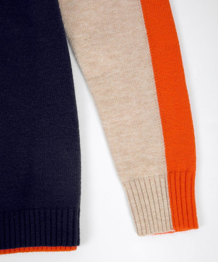 Women's Modern Graphic Stripe Pullover Sweater - Trendy Casual Urban Style