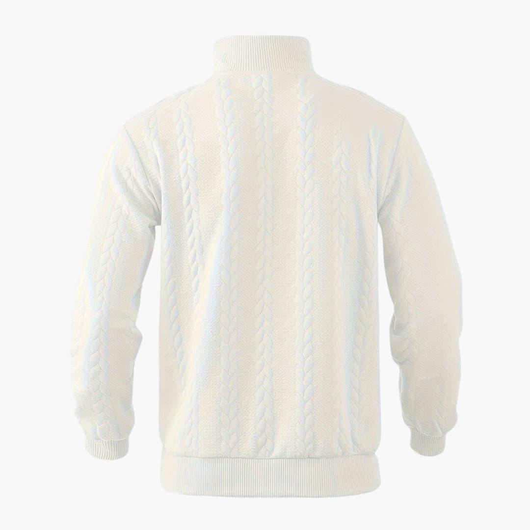 Men's Half-Zip Cable Knit Sweater – Classic Warm Pullover for Everyday Style