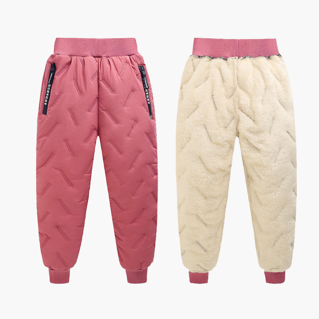 Children's Outdoor Winter Pants Fleece-Lined Waterproof Windproof Snow Trousers