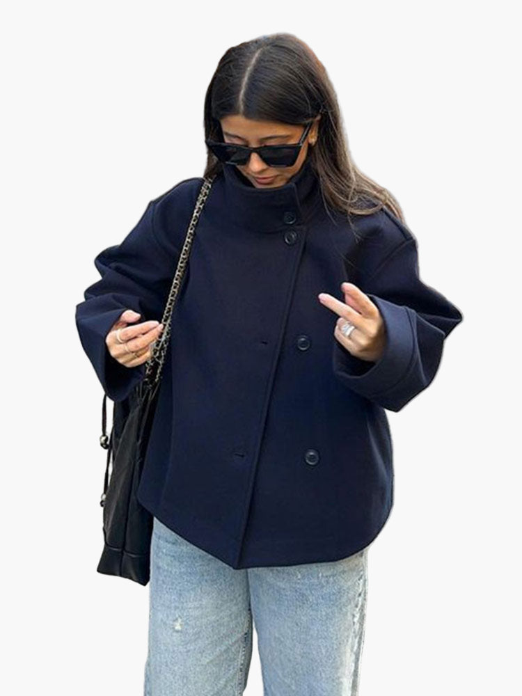 Women's Double-Breasted Short Jacket – Elegant Modern Style for Everyday Wear