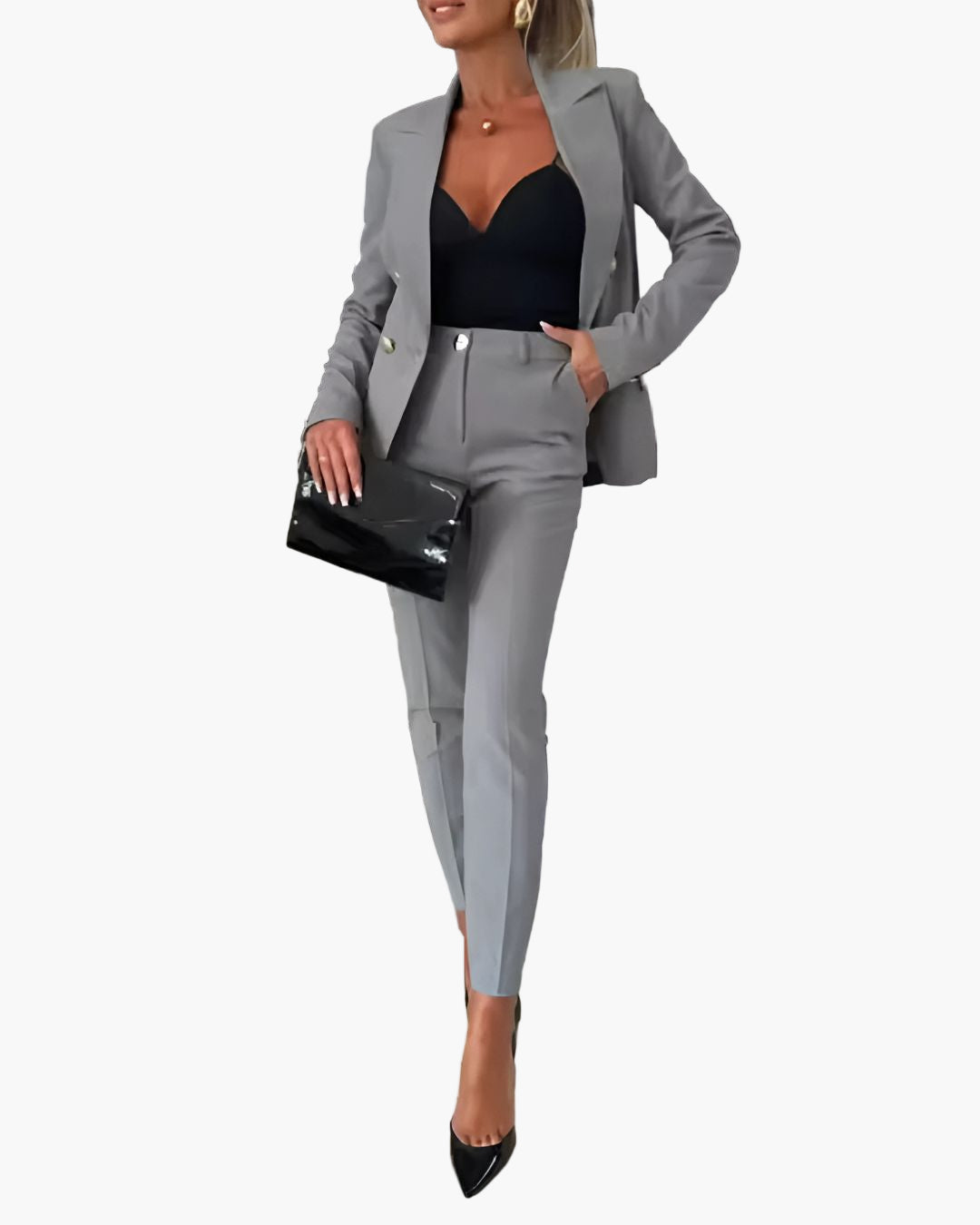 Women's Double-Breasted Business Suit – Tailored Fit, Elegant Office & Formal Wear