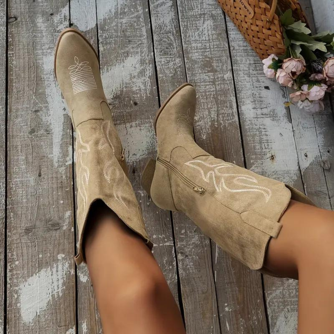Women's Knee-High Western Cowboy Boots Fashion Classic Style