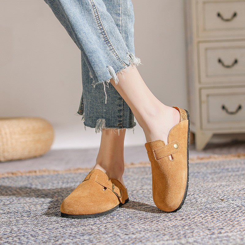 Danielle – French Retro Closed Toe Half Slippers