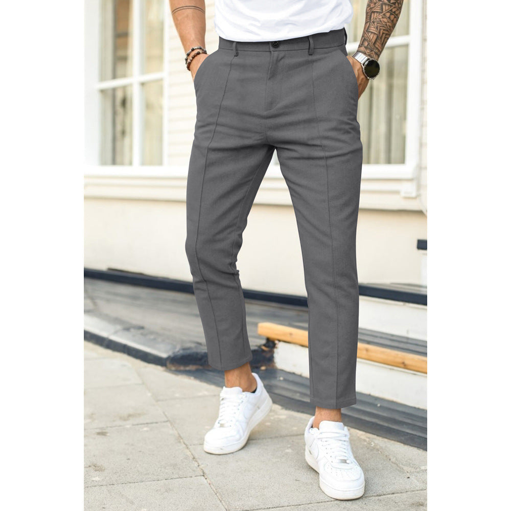 Bobby – Men's Casual Suit Pants with Double Fold Line
